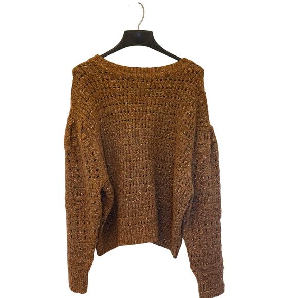 Universal thread Brownish Orange knit sweater with multi colors woven in. - Picture 1 of 5